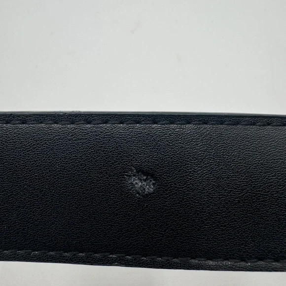 GUCCI Marmont Double G Belt Black Leather Antique Gold Buckle Authentic - Picture 6 of 6